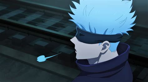 Wallpaper : Satoru Gojo, white, hair, Jujutsu Kaisen, blindfold, breath ...