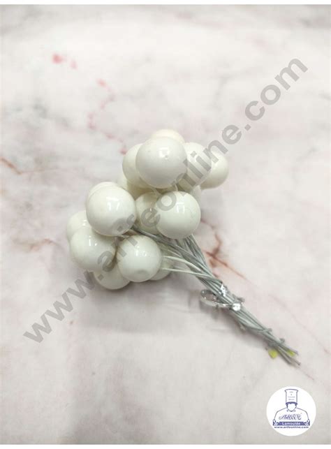 CAKE DECOR™ Pearl White Pearl Faux Ball Toppers For Cake and Cupcake D ...
