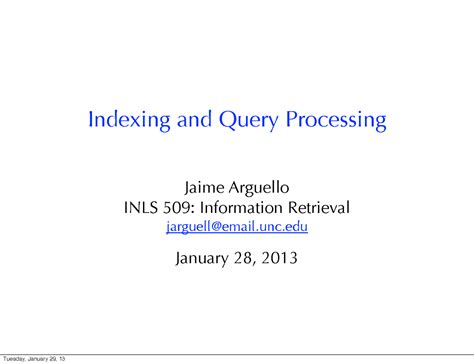 03-Indexing Query And Processing - Indexing and Query Processing Jaime ...
