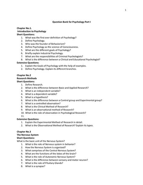 Question Bank PSYC F - It is behind description of assignment which is ...