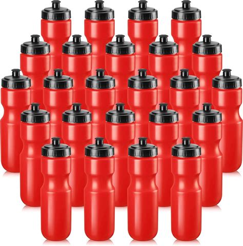 Amazon.com: 24 Pack Sports Squeeze Water Bottles with Easy Open Push ...