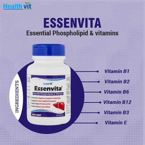 HealthVit Essenvita Essential Phospholipids With Vitamins 60 Capsules ...