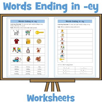 ey words - long 'e' worksheet by Inspire and Educate | TPT