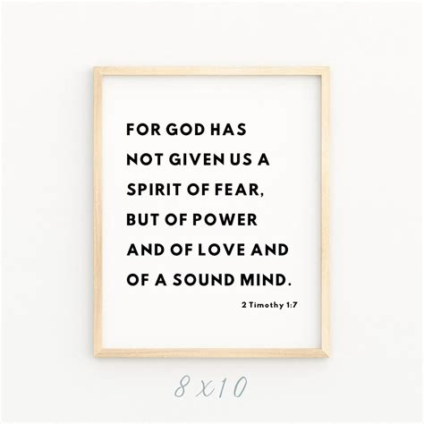 2 Timothy 1:7 for God Has Not Given Us A Spirit of Fear Minimalist ...