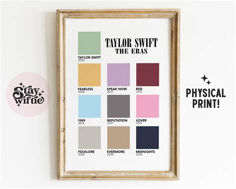 THE COLOR Palette Poster Taylor Swift Poster Swiftie Gift - Etsy Australia