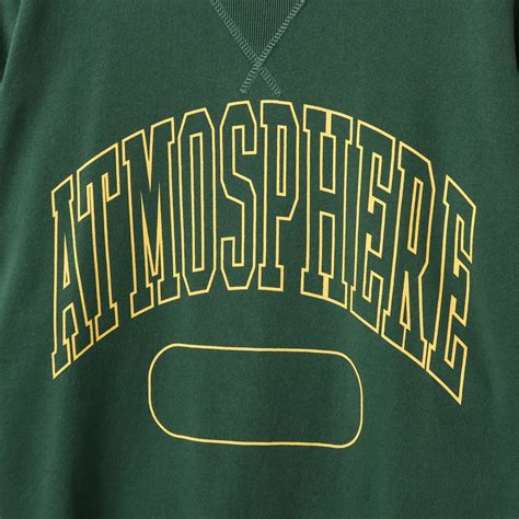 atmos Vintage college logo Crew Sweatshirt GREEN |atmos（アトモス） 公式オンラインストア
