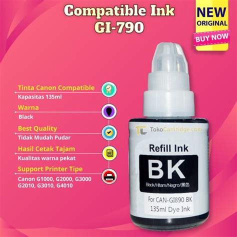 Jual TINTA GI-790 PREMIUM REFILL PRINTER CANON G1010 G2010 G3010 G4010 ...