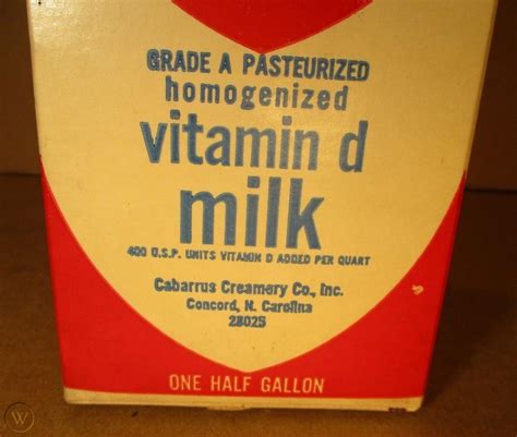 Vintage Cabarrus Creamery Milk Carton 1/2 Gal. / All Star Concord N.C ...