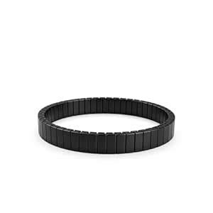VAMA Men's Stylish Stainless Steel Stretchable Elastic Bracelet Black ...