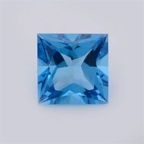 Swiss Blue Topaz square princess cut 12MM
