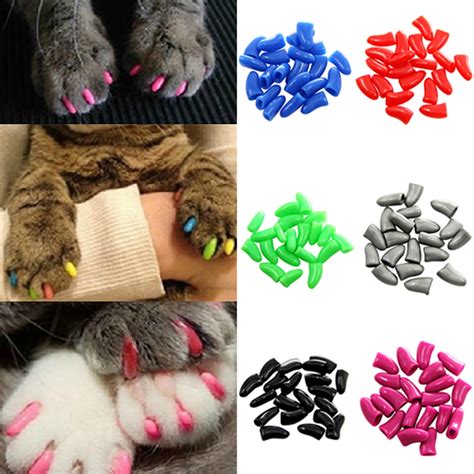 Flmtop 20Pcs Pet Dog Cat Paw Claw Anti-Scratch Soft Silicone Nail Caps ...