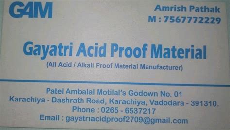Gayatri Acidproof Material | We are please to introduce our selves as a ...