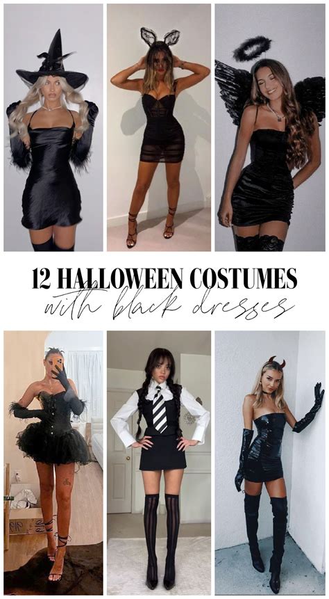 12 Halloween Costumes With Black Dresses - Mash Elle | Black dress ...