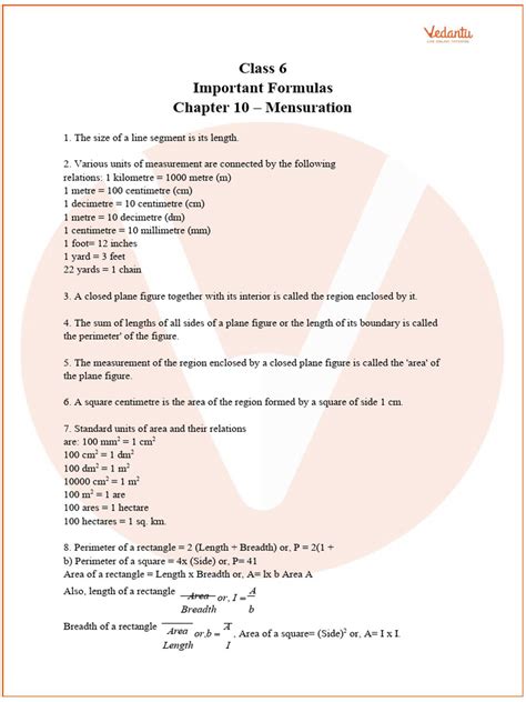 Image result for Class 6 Maths Formulas