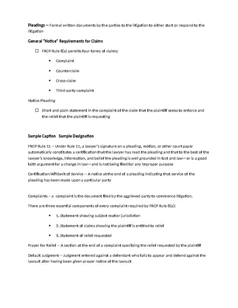 Federal Rules of Civil Procedure (FRCP) Overview: Pleadings & Responses ...