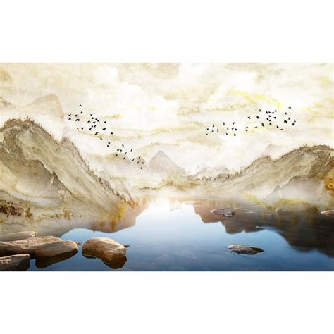 Marble Effect Scenery Wallpaper, Bedrooms, Customised 80 inches x 112 ...