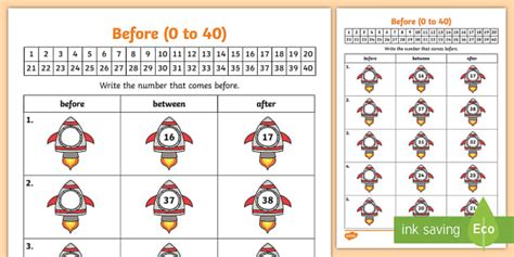 Algebra Extending Patterns (Before 0-40) Worksheet - Twinkl