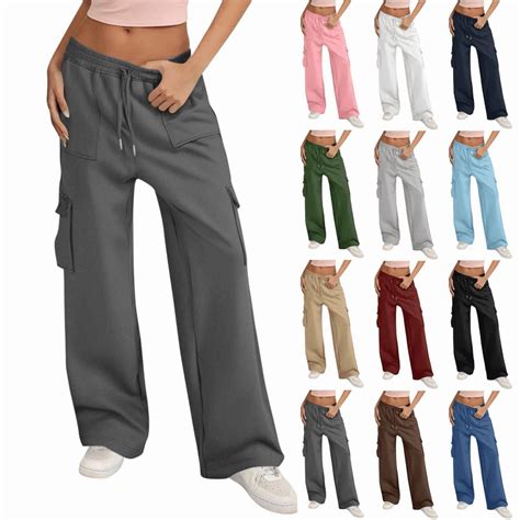 Axiiglly Cargo Pants Women Lightweight Drawstring Casual Pants Outdoor ...