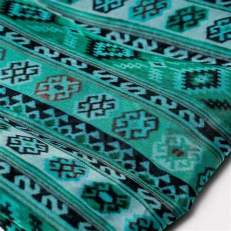 Premium Blue Colour Viscose Silk Geometric Printed Fabric Fabric for ...