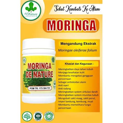 Jual MORINGA DE NATURE Kapsul Ekstrak Daun Kelor Moringa oleifera Asli ...