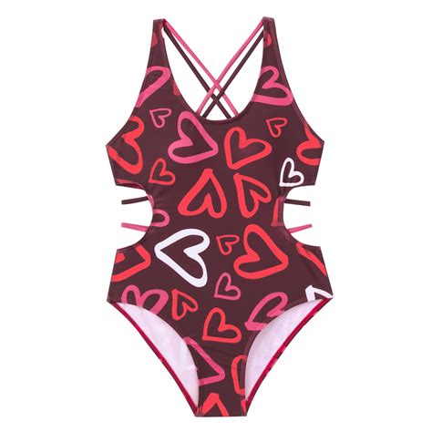 Little Girls One-Piece Swimsuit Bikini Set Swimwear Red,8-9T Teen One ...