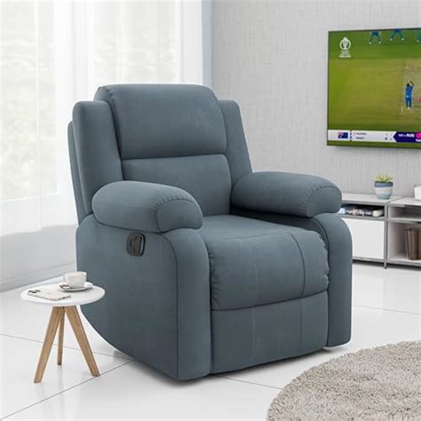 home by Nilkamal Matt 1 Seater Fabric Manual Recliner with Cup Holder ...