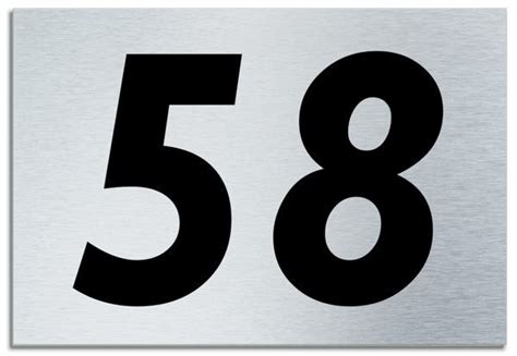 Number 58 Contemporary House Plaque Brusher Aluminium modern door sign