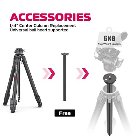 ULANZI Zero F38 Professional Camera Tripod, 62.6" Lightweight Carbon F ...