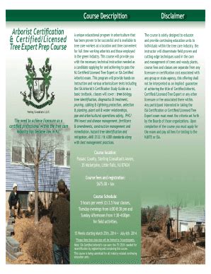 Fillable Online treecareuniversity Arborist Certification amp ...