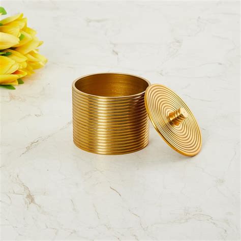 Buy Leon Cesar Metal Ribbed Decorative Canister from Home Centre at ...