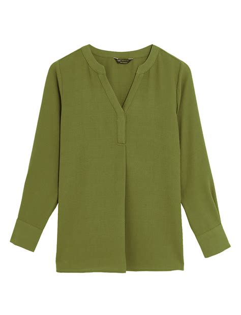 Buy V-Neck Long Sleeve Popover Blouse at Marks & Spencer