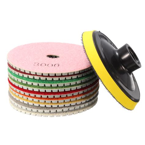 10pcs 4 Inch 30 to 3000 Grit Diamond Polishing Pads Set for Granite Concrete Marble – Alexnld.com