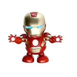 Buy GURTOYIron Man Dancing Robot Toy, Light-Up Arc Reactor, Red and ...