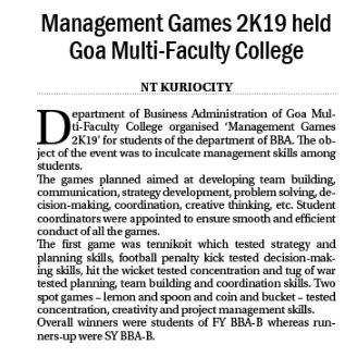 November 2019 – Goa Multi Faculty College
