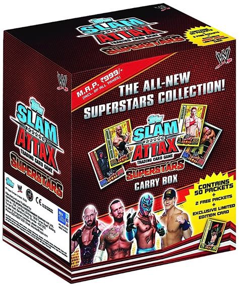Topps WWE Slam Attax Superstars 50’s Carry Box, Multi Color : Amazon.in ...