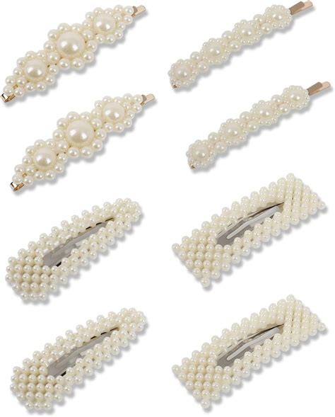 Amazon.com : E-accexpert 18 Pcs Pearl Hair Clips Large Hair Clips Pins ...