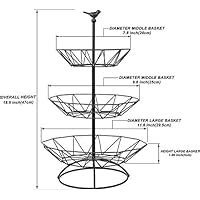 Weston Crafts Three Tier Countertop Metal Fruit Basket, Household ...