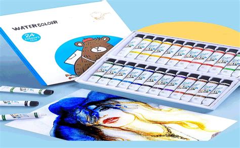 FunBlast Water Color Paint Set Tube, 24 X 12 ML Color Paint Tubes ...