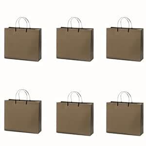 SATYAM KRAFT 6 Pcs Plain Paper Goodie Bags with Handles | Gift Bags for ...