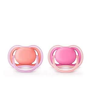 Buy Philips Avent Ultra Air Pacifier for Girl, 6-18 Months, Pink, 2 ...