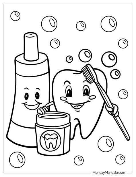 Dental Coloring Sheets For Kids