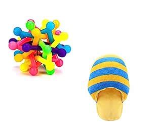 Buy KUTKUT Set of Colorful Bell Sound Woven Chewing Ball and Funny ...
