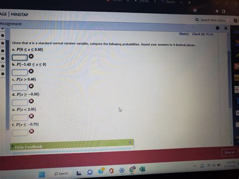 Given that is a standard normal random variable, compute the following ...