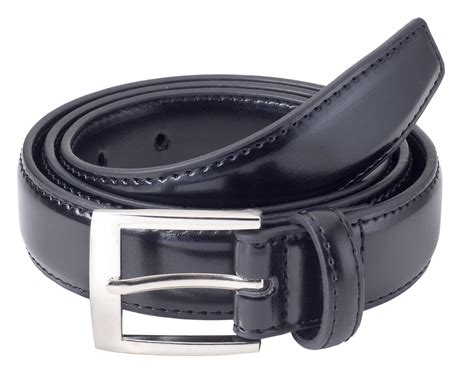 Sportoli Mens Belt Classic Stitched Genuine Leather Dress Belts - Black ...