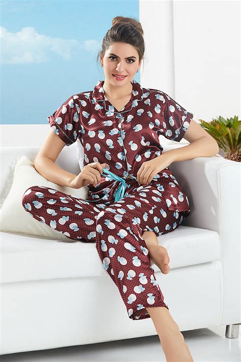 Skkinvalue’s Satin printed night suit pajama sets for women – skkinvalue