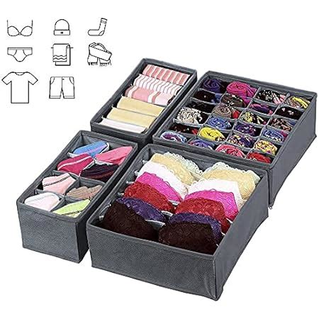 House of Quirk Set of 4 Foldable Storage Box Drawer Divider Organizer ...