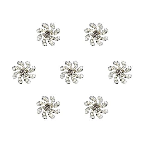 Comet Busters Beautiful Silver Floral Bindi (8mm)(BIN1682)