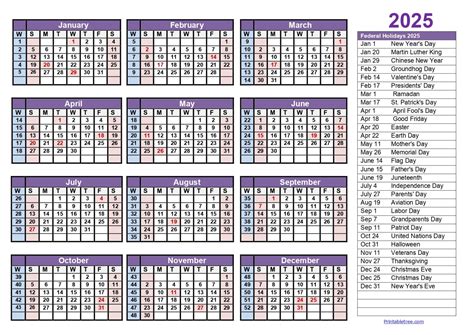Calendar Weeks 2025 - Printable Tree