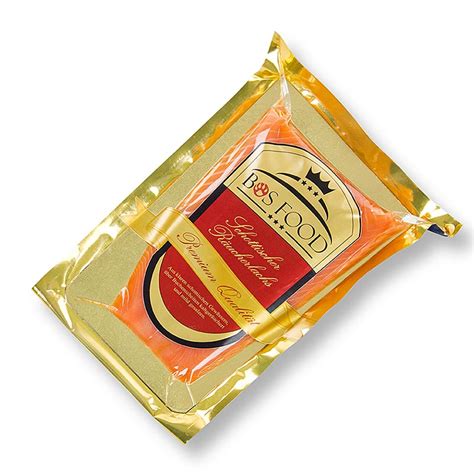 Filete de salmon ahumado escoces, corto y ancho, sin cortar ...