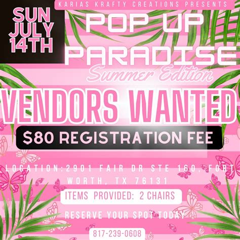 Pop Up Paradise “Summer Edition”, Forthworth ,Texas, North Richland ...